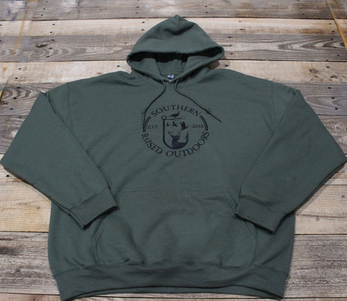 Military Green/ Black- Logo Hoodie